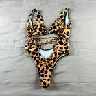 Unbranded Women’s One Piece Swimsuit Leopard Print Strappy Cutout Sexy Size L