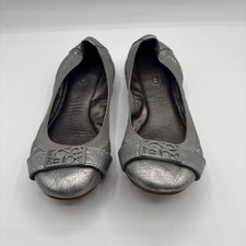 COACH Ballet Metallic Flats With Metal Logo READ