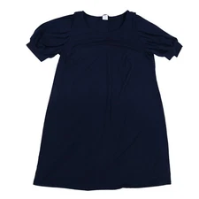 MSK Womens Plus Size Dress Puff-Sleeve Crewneck Party Cocktail Navy 2X New