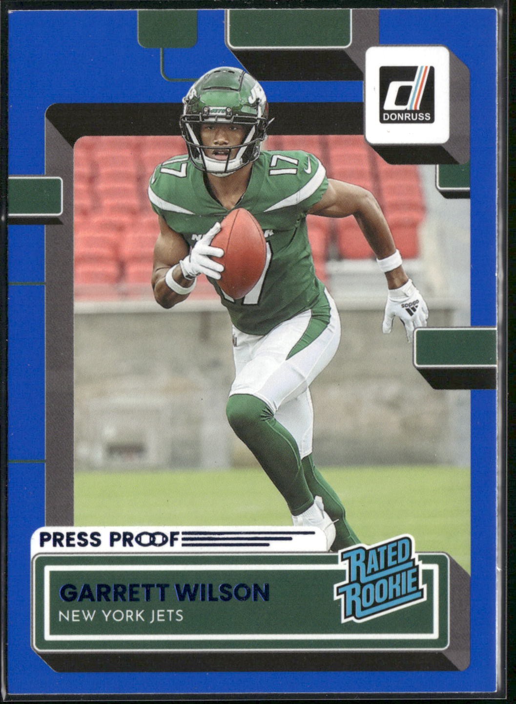 2022 Donruss Garrett Wilson Blue Press Proof Rookie New York Jets #306