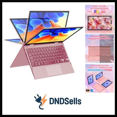 Yoga 10,95'' 2-in-1 Pink Mini-Laptop mit Touchscreen,FHD-Display, 12 Gen CPU ...