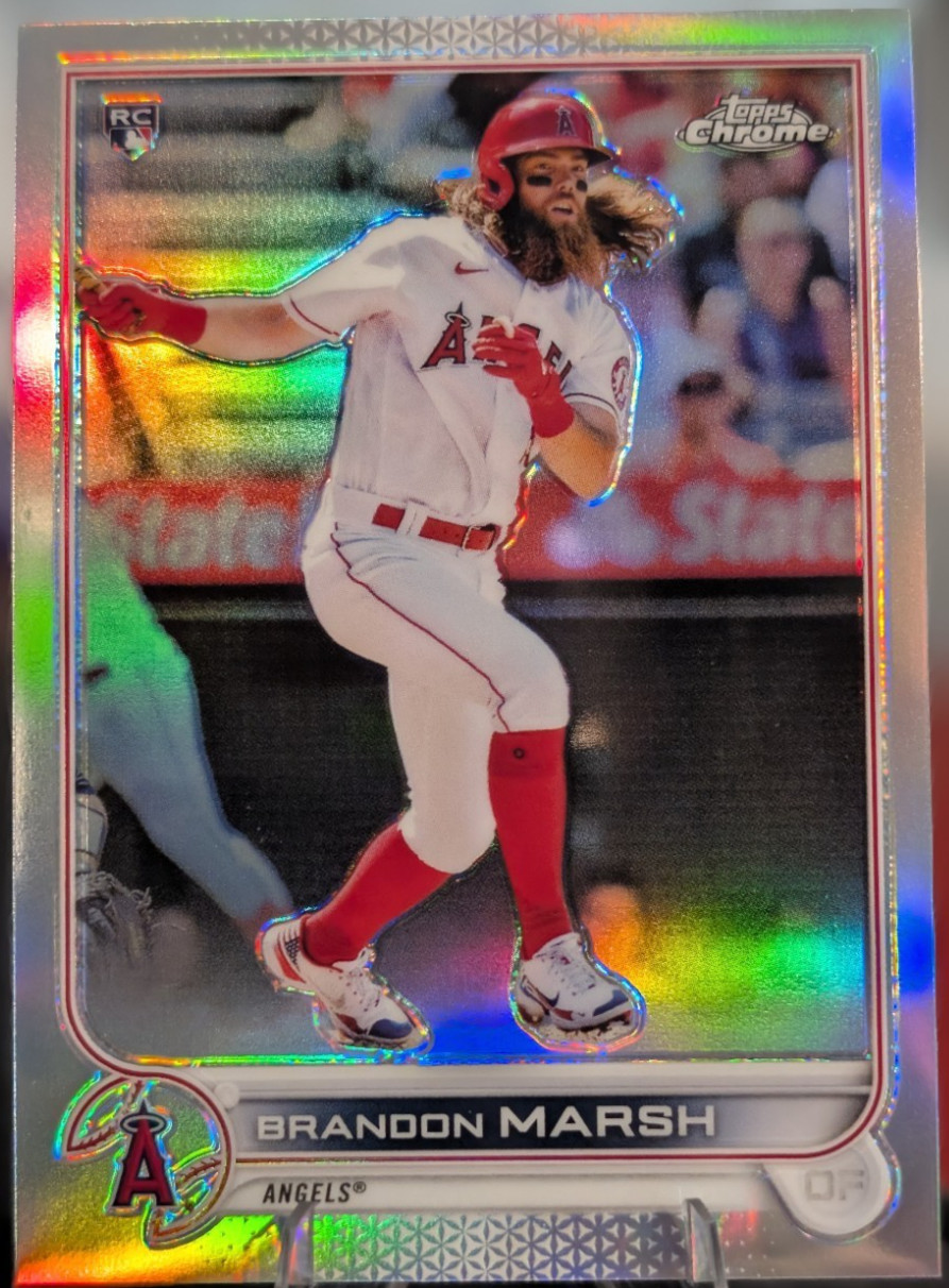 2022 Topps Chrome Brandon Marsh Refractor RC #133 Los Angeles Angels Rookie