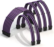 AVA 50cm PSU Cable Extension Kit – Purple/Black – 24pin + EPS + PCIe – Open Box