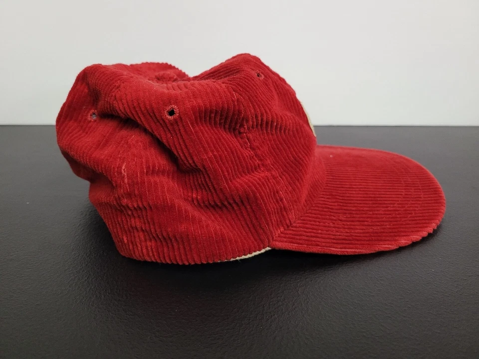 VTG Polo Ralph Lauren Hat Cap Mens Large Fitted Red Corduroy Long Bill 90s USA - Image 4 of 4