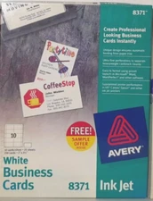 Avery 8371 Matte White Ink Jet Printer Business Cards  USED 160 Cards Total