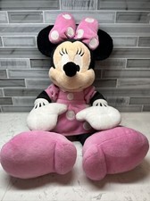 Disneyland Minnie Mouse Plush Toy Pink Polka Dot Dress and Bow 18" Tall Vintage