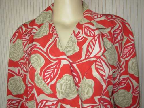 DEVERNOIS Chemisier T42 Fr Rouge et beige à motif floral VFH068 - Imagen 10 de 10