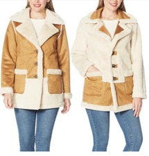 NEW NVLT Reversible Faux Shearling Coat JACKET PLUS SZ 3X RETAIL $187