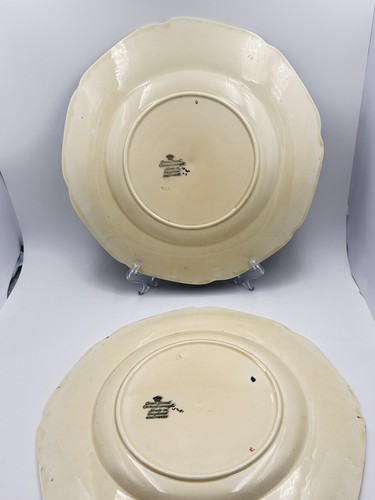 Black Crown Ducal Gainsborough Floral Centre 27cm Dinner Plate x2 England - Picture 13 of 17