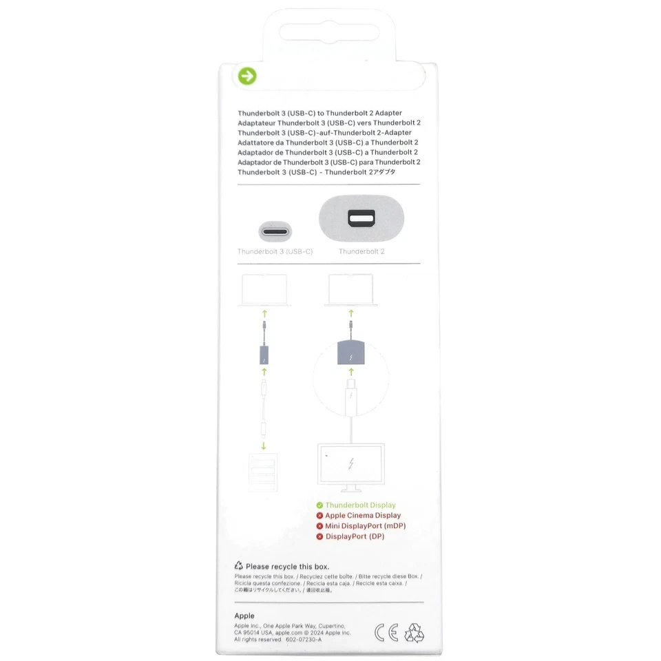 Genuine Apple Thunderbolt 3 USB-C to Thunderbolt 2 USB Cable Adapter MYH93AM - Image 3 of 4