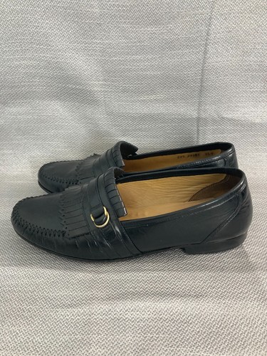 Bostonian Florentine Kiltie Black Leather Slip On Loafer Mens 9 1/2M - Picture 5 of 12