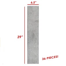 Foam Wall/Ceiling Plank, 39" x 6.5", Glue Up, Concrete Light (36pc Pack)