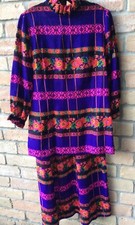VTG 70s Multicolor Maxiskirt  Top Set Sz XS/S Hippy High Neck Colorful Artsy