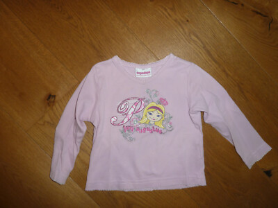 Langarmshirt rosa Gr. 92 dopodopo mit Prinzessinapplikation