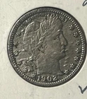 1902 Barber Quarter Very Fine (VF) Full Liberty Nice Coin May have been Cleaned