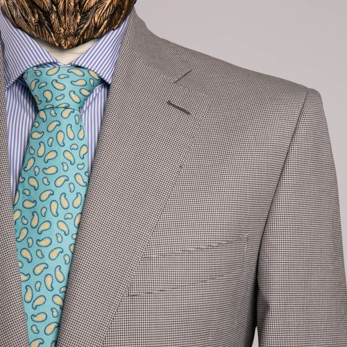 NWT $3150 Canali STRETCH Cotton Houndstooth Suit Gray 40US/50IT - Picture 3 of 20