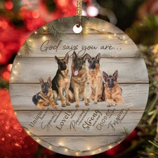 God Say You Are German Shepherd Dog Christmas Ornament Christian Gift Tree Decor