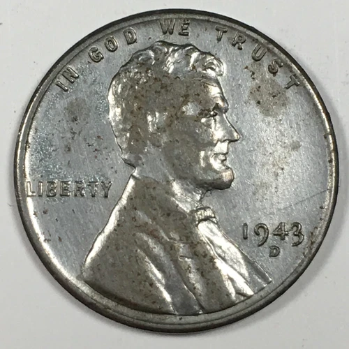 1943-D Lincoln Wheat "Steel" Cent Penny - Extremely Fine (XF) KM#132a - 5992