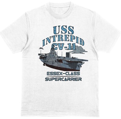 USS Intrepid CV-11  T-shirt Unisex 100% Cotton U.S. Navy