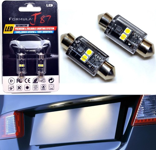 2x White W5W LED License Plate Bulbs For Renault Megane 3 – Anti-Error Canbus Ready