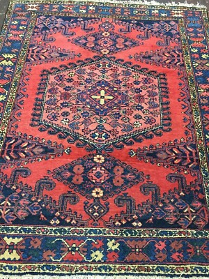 Antike Wiss alt Rot von 1920 super Handmade Perserteppich 190x165  Kl 206028