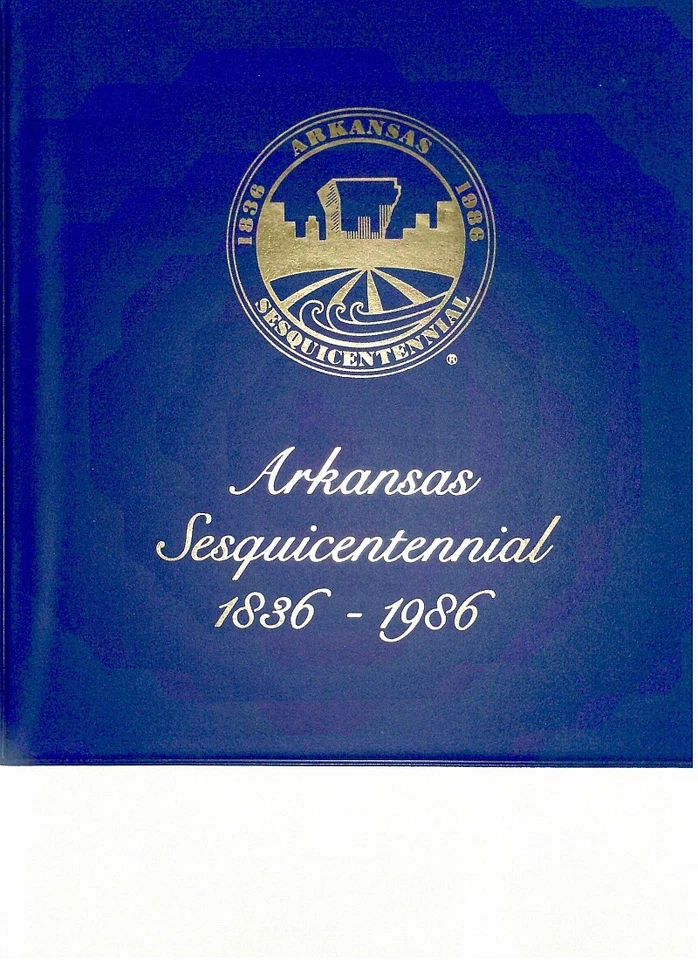 1986 Arkansas Sesqui Sc 2167 Erga cachet & bronze medal, blue folio - Image 4 of 4