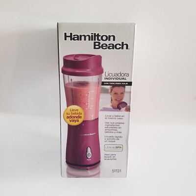 Hamilton Beach Personal Blender for Shakes and Smoothies  14 oz, Raspberry