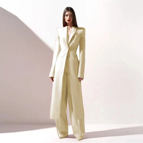 Fashion Women's Suit Long Jacket 2 Pieces Formal Wedding Party Ladies Work Wear - Picture 18 of 32
