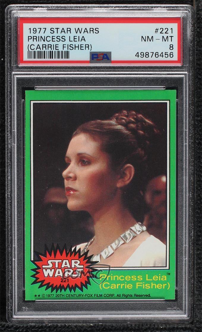 1977 Topps Star Wars Princess Leia as Carrie Fisher #221 PSA 8