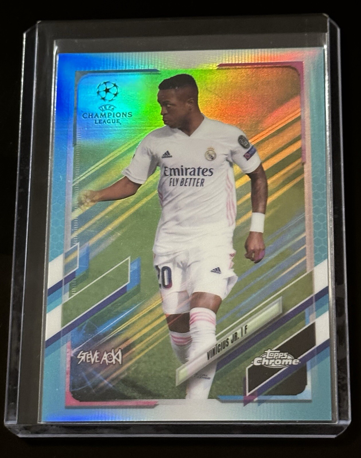 VINICIUS JUNIOR 2021-22 TOPPS CHROME CHAMPIONS LEAGUE BLUE REFRACTOR #/150