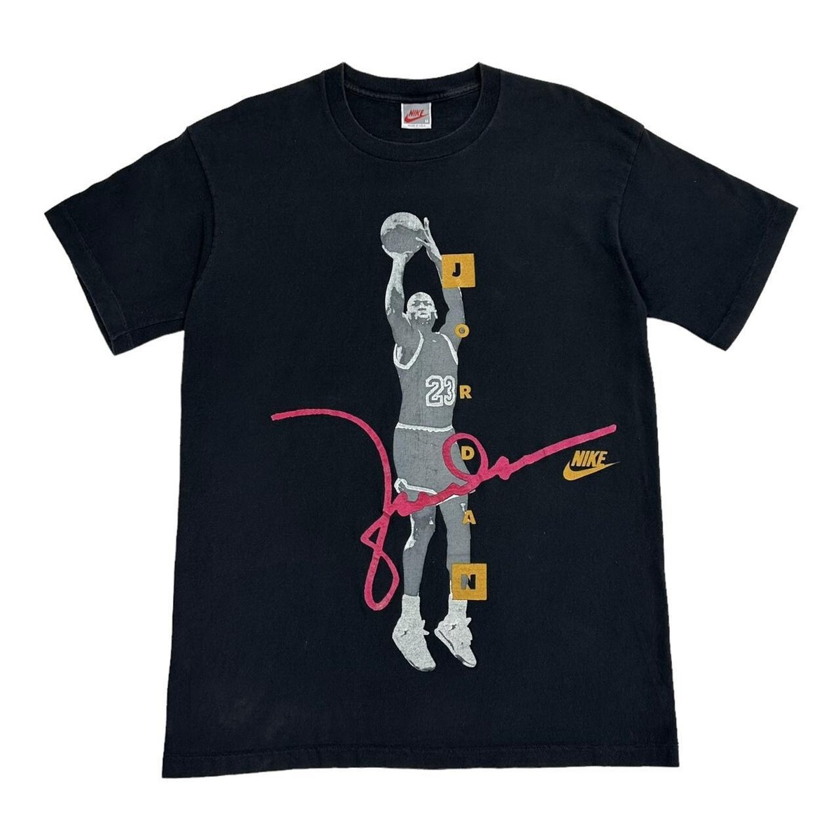 Vintage Nike T-Shirt Mens Black 90s Air Michael Jordan Retro Silk Tag  Medium M