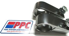 5/8"ID Billet Aluminum Show  Polished Titanium gray Line Mount  P Clamp 2 pk