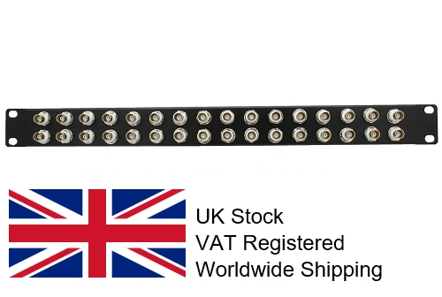 BNC Patch Panel 32 port black 1U 19" 75 ohm