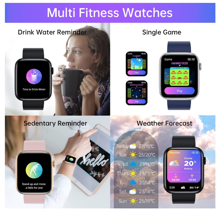 Men's Women's Smart Watch Fitness Tracker Answer/Make Calls for Android