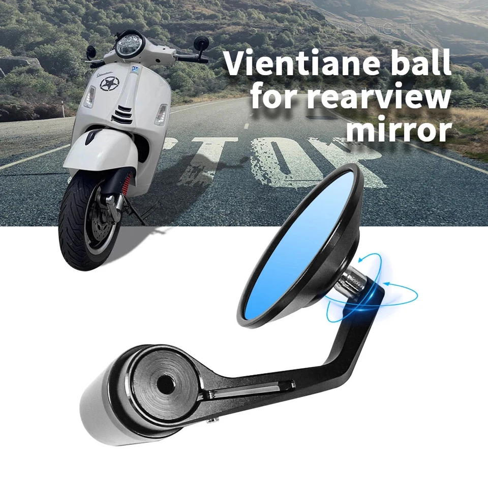 Motorcycle Handlebar Rearview Mirror For VESPA Sprint Primavera 50 125 150 GTS - Image 2 of 4