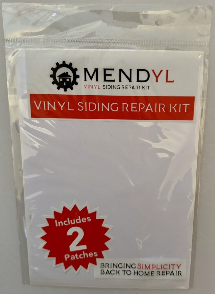 Mendyl Vinyl Siding Repair Kit, Covers Cracks, Includes 2 Patches, FREE SHIPPING