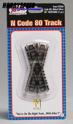 ATLAS 2566 N SCALE 30 DEGREE CROSSING SNAP TRACK black ties track gauge ATL2566