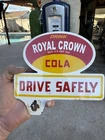 VINTAGE ROYAL CROWN LICENSE PLATE TOPPED
