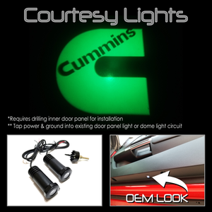 Lumenz Green LED Courtesy Logo Lights Ghost Shadow White 