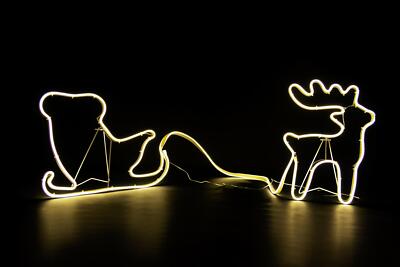 Weihnachten Neon Lichter Silhouette Außen Wand Garten Deko 164 cm UK