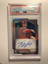 2024 Bowman TOMMY TROY Chrome Prospect HTA Choice Auto /150 PSA 9 DBACKS #CPA-TT