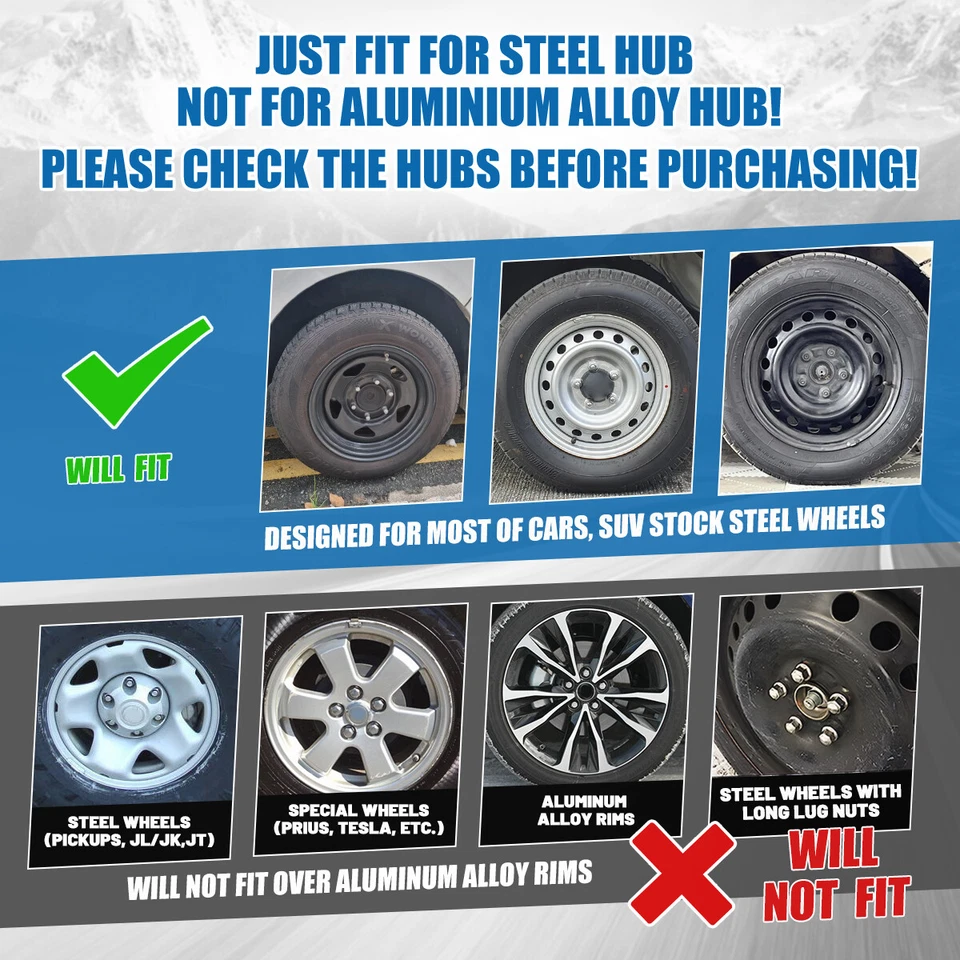 Juego de 4 cubiertas de rueda de 16" tapacubos completos a presión aptas para Dodge Journey 2009-2013 Foto 3 de 4