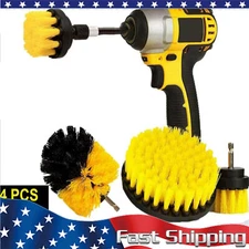 4Pcs Car Wheel Tire Scrub Cleaning Brush Kit Auto Washing Cleaner Tool for Drill