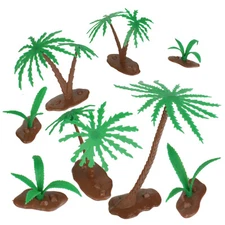BMC Marx Recast Palm Trees Jungle Ferns 8pc Playset Accessories 1:32 Scale 54mm