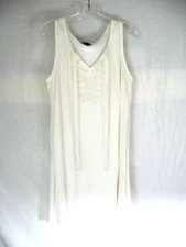 NAIF g   Women's DRESS Size L white sleeveless knee length lined