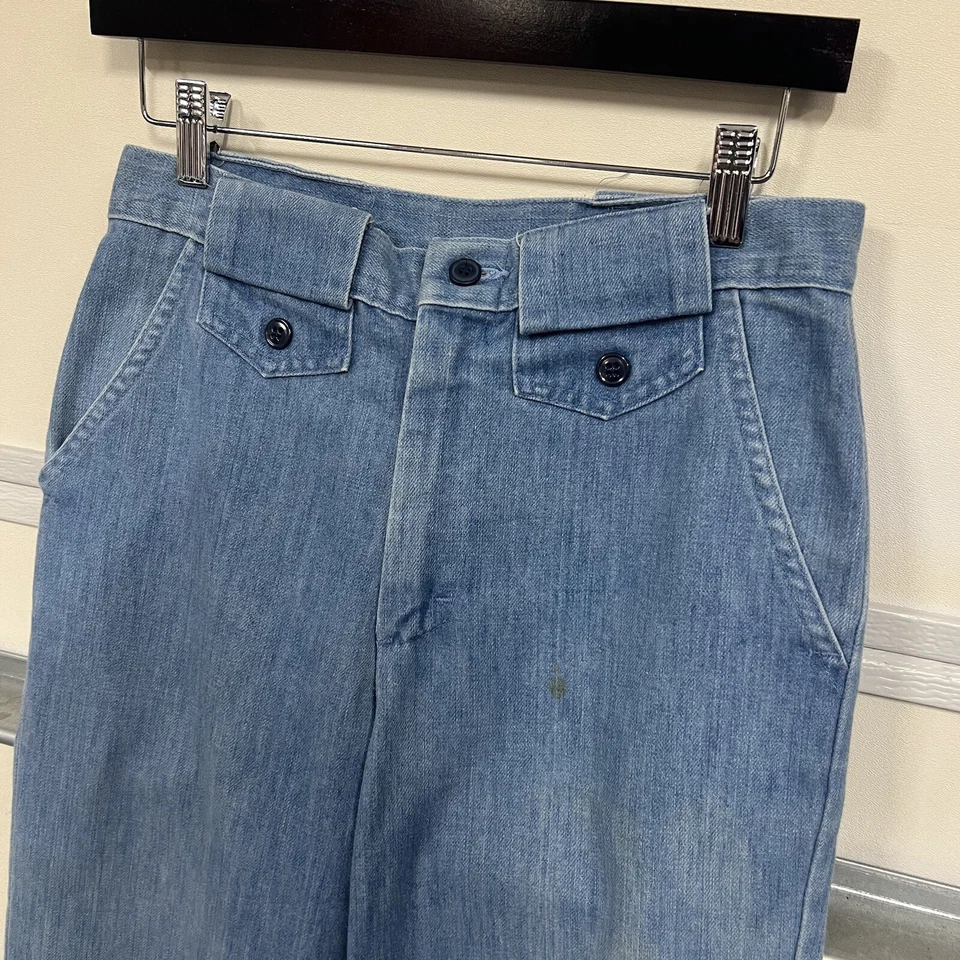 Винтажные выцветшие на солнце мужские брюки Sears Perma Prest Flares 70-е 80-е с когтями на молнии 28x32 - Изображение 2 из 4