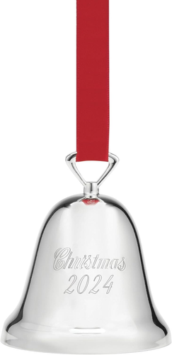 Reed and Barton 895958 2024 Annual Silverplate Christmas Bell measures 2.5"L x 2 - Picture 7 of 12