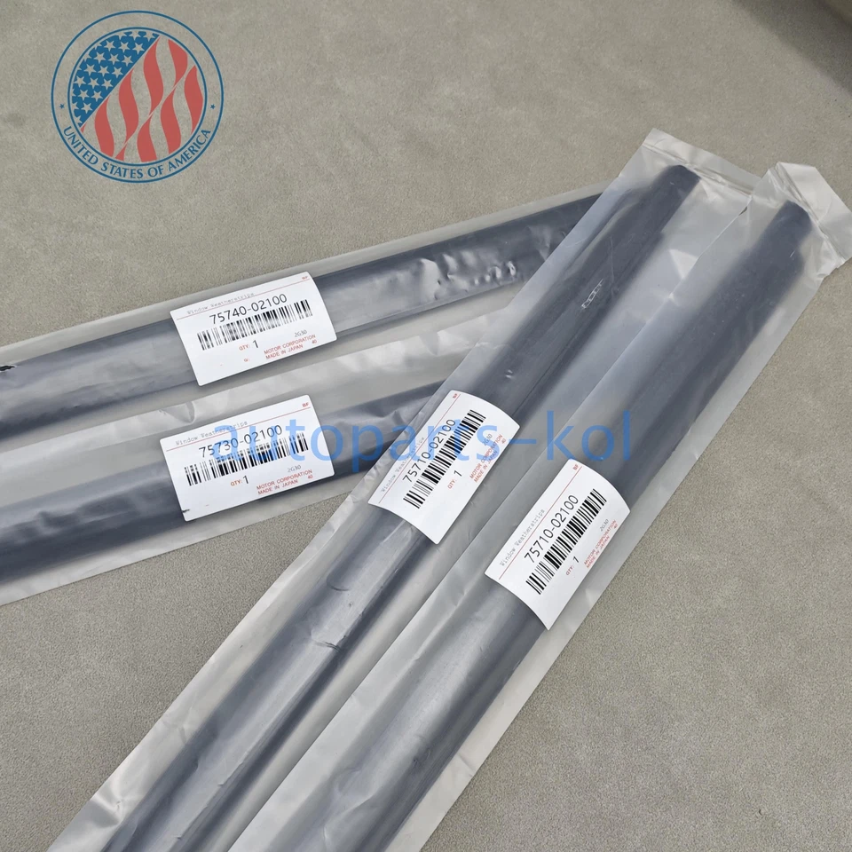 New 4PC Weather Strips Window Moulding Trim For 2003-2008 Toyota Corolla Foto 2 de 4