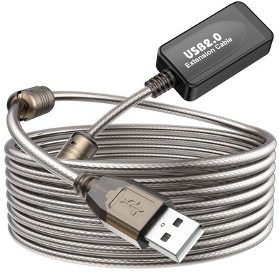 USB 2.0 Extension Cable, Type A-Male to A-Female Active 100ft, Black