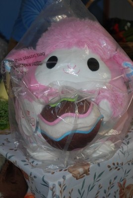 HUGE JUMBO PLUSH SNACKLES PINK EASTER LAMB WITH CHOCOLATE EGG EASTER GIFT 16''